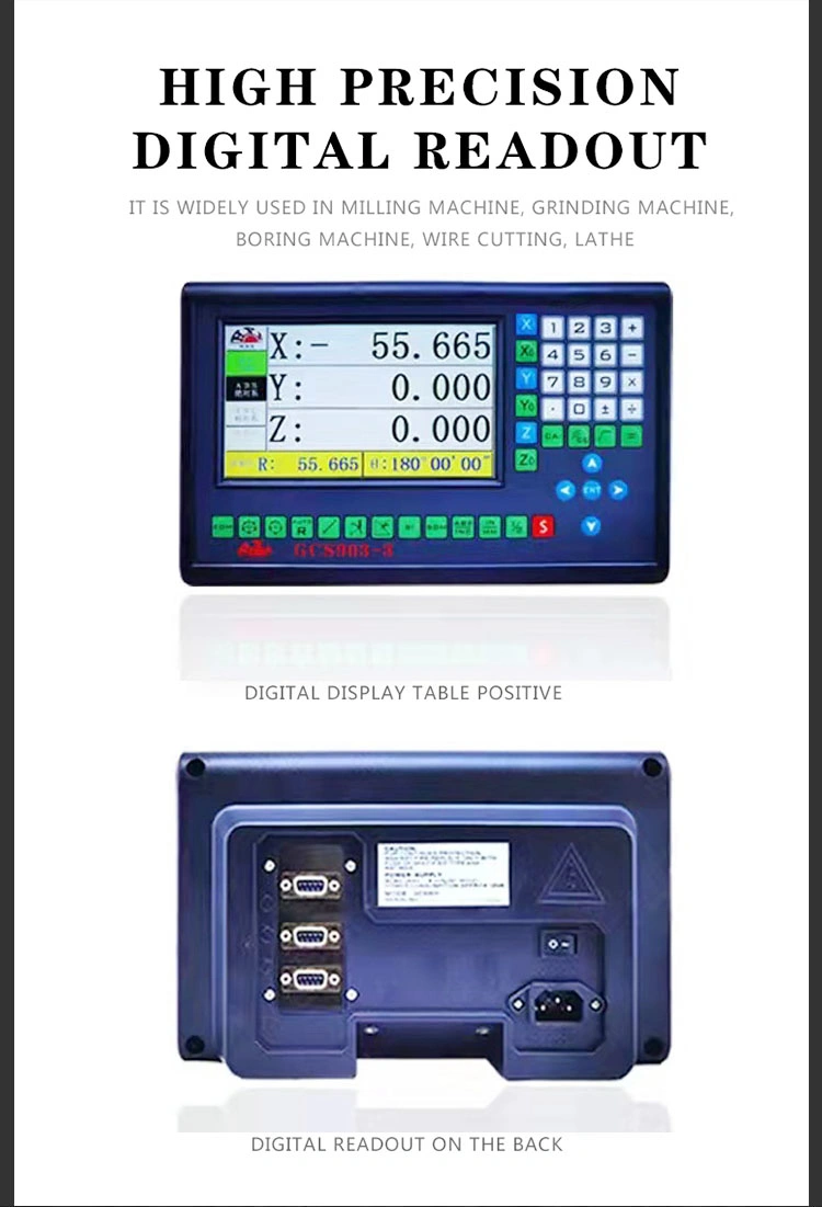 Complete Set 3 Axis LED Digital Readout Dro with 3 PCS 0-1000mm Glass Linear Scale